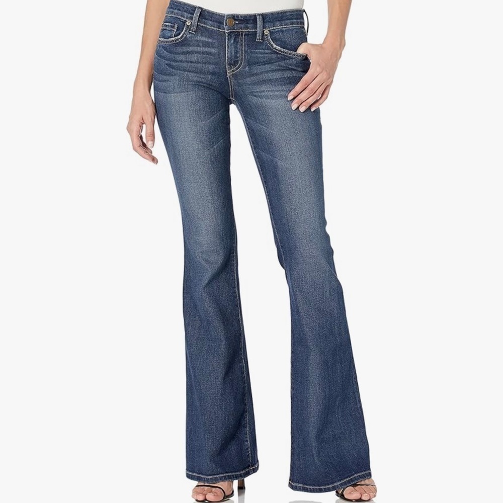 Level 99 Low Rise Flare Western Rodeo Boho Jeans Blue Women Sz 30